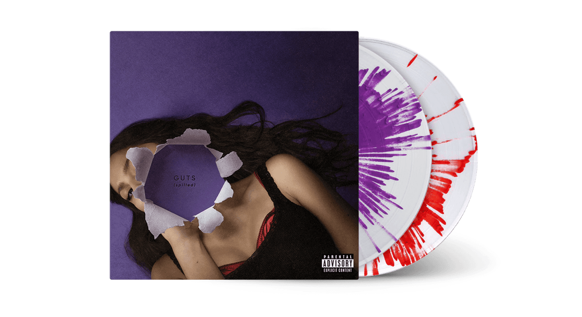Vinyl - [Pre-Order 19/07] Olivia Rodrigo : GUTS (spilled)Deluxe 2LP Splatter Version (Purple &amp; Red Splatter Vinyl) - The Record Hub