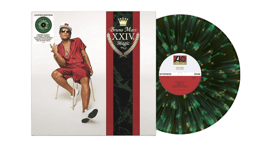 Bruno Mars : 24K Magic (Translucent Forest Green with Opaque Spring Green and Custard Splatter Vinyl)