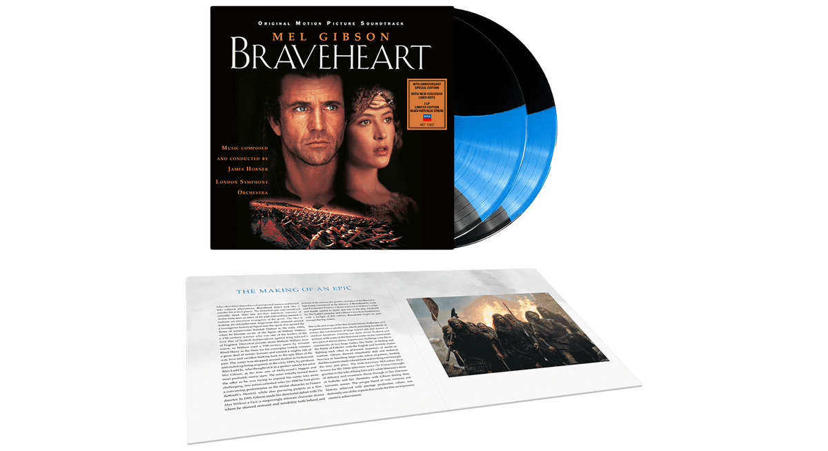 Vinyl - Various Artists : Braveheart (30th Anniversary) (Black w Blue Streak Vinyl) - The Record Hub