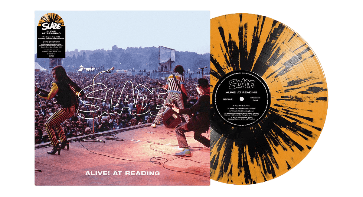 Vinyl - Slade : Alive! At Reading (Orange &amp; Black Splatter Vinyl LP) - The Record Hub