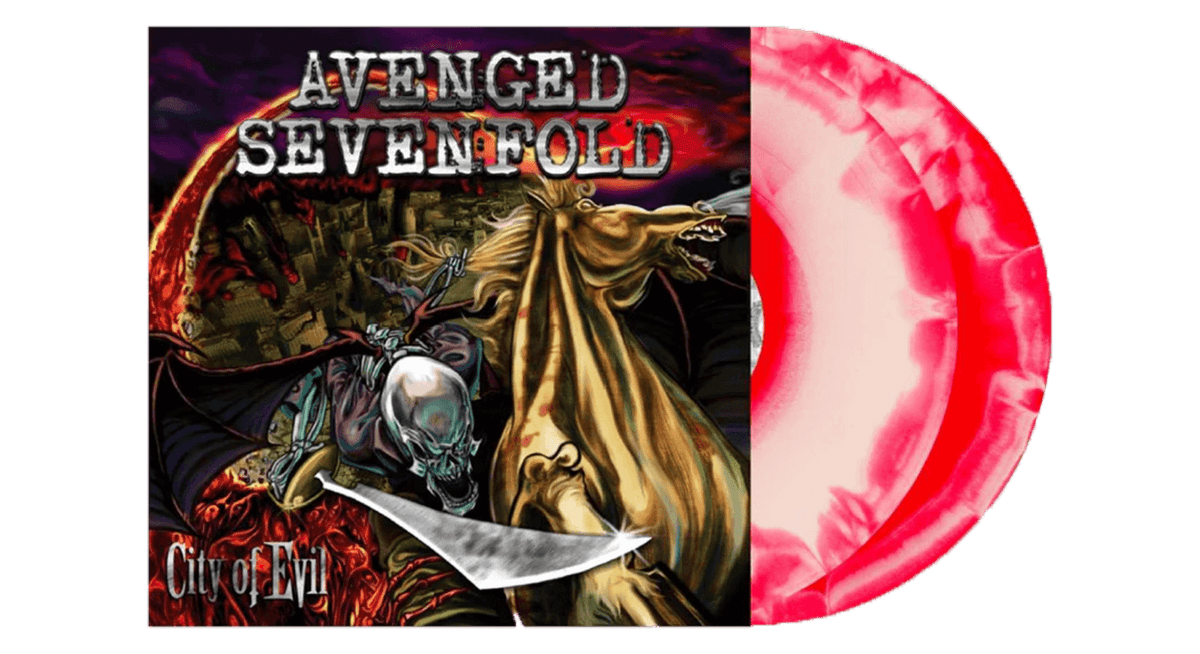 Vinyl - Avenged Sevenfold : City of Evil (Red &amp; White Swirl Vinyl) - The Record Hub