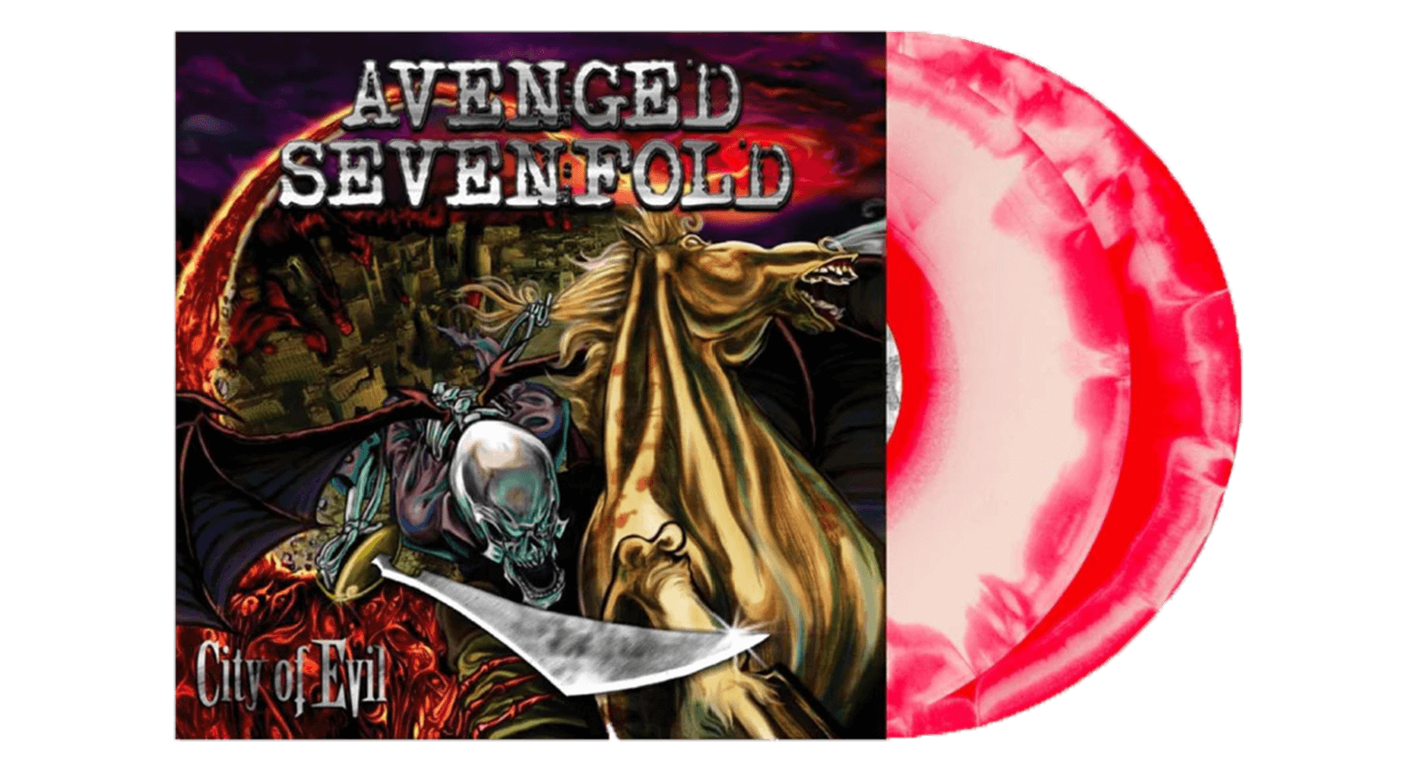 Vinyl - Avenged Sevenfold : City of Evil (Red & White Swirl Vinyl) - The Record Hub