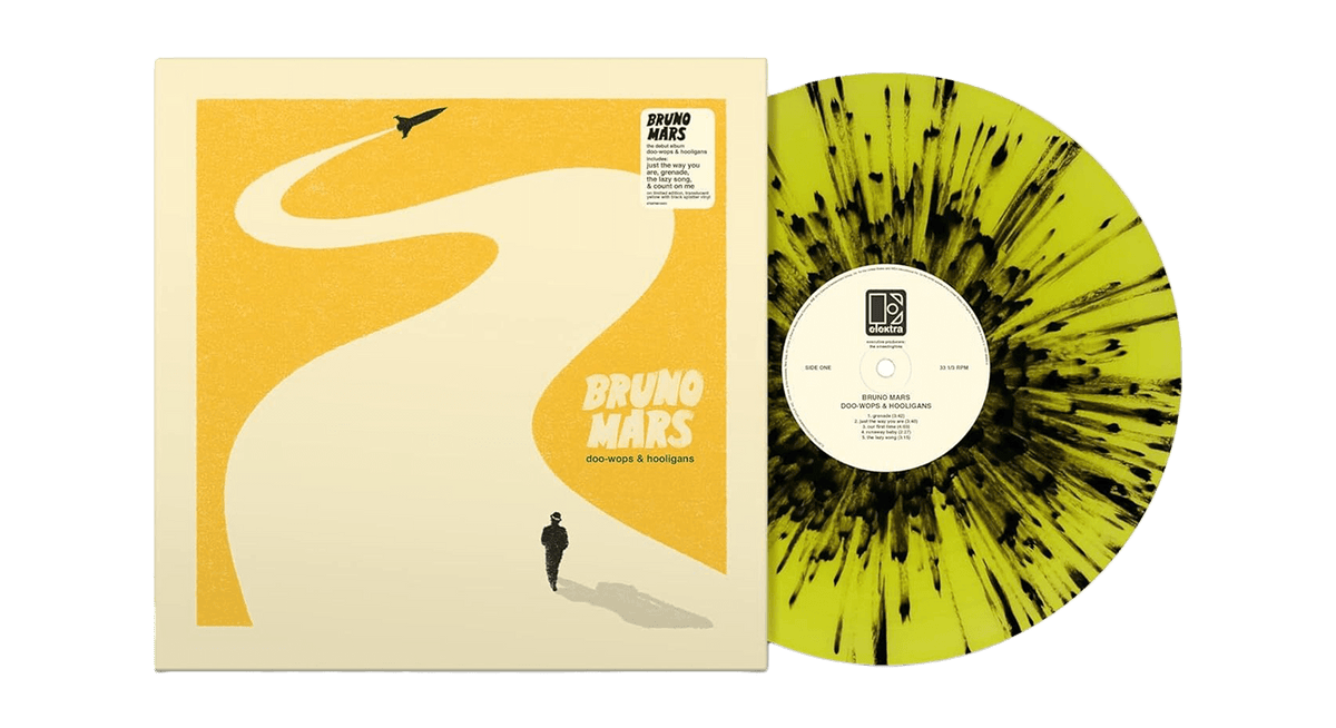 Vinyl - Bruno Mars : Doo-Wops &amp; Hooligans (Translucent Yellow with Black Splatter Vinyl) - The Record Hub