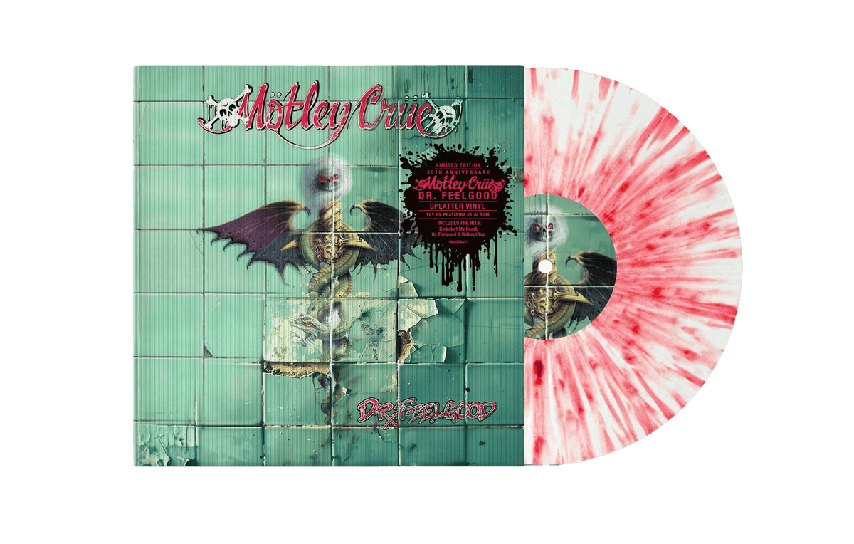 Vinyl - Mötley Crüe : Dr. Feelgood (2024 Remaster)(Red &amp; White Splatter Vinyl with Lenticular Artcard) - The Record Hub