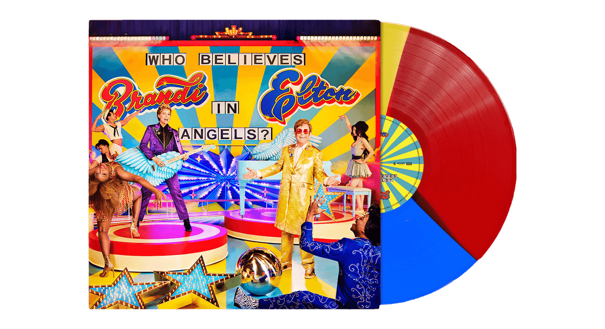 Vinyl - Elton John &amp; Brandi Carlile : Who Believes In Angels? (Limited Edition Red, Blue &amp; Yellow Tri-Colour Vinyl) - The Record Hub