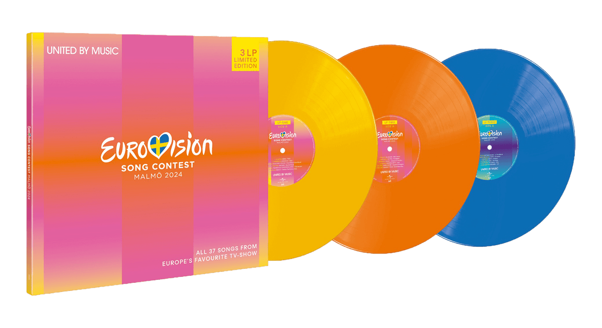 Vinyl - [Pre-Order 24/05] Various Artists : Eurovision Song Contest Malmö 2024 (3LP Set Yellow, Orange &amp; Blue Vinyl) - The Record Hub