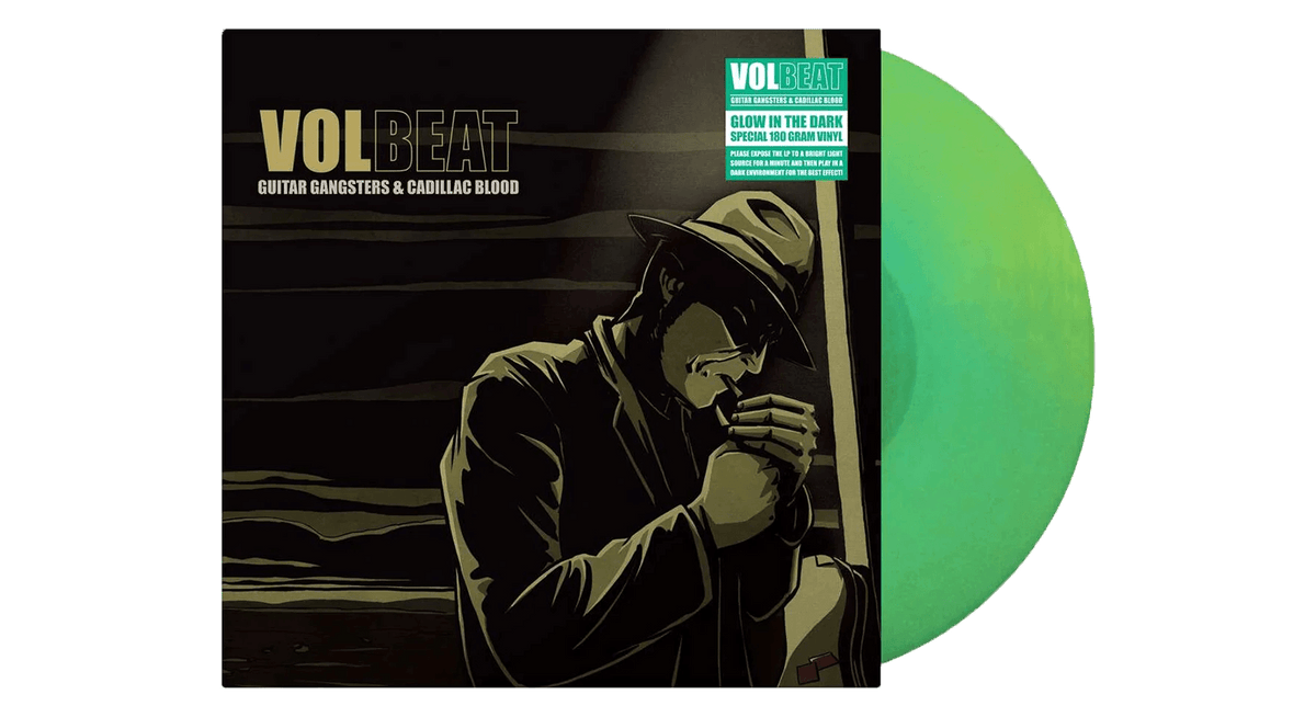 Vinyl - Volbeat : Guitar Gangsters &amp; Cadillac Blood (Glow In The Dark Green Vinyl) - The Record Hub