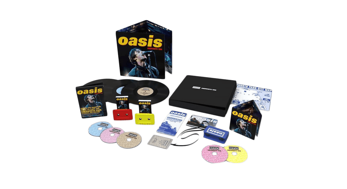 Vinyl - Oasis : Knebworth 1996 (Super Deluxe Box Set) (3LP/3CD/2MC/3DVD) - The Record Hub