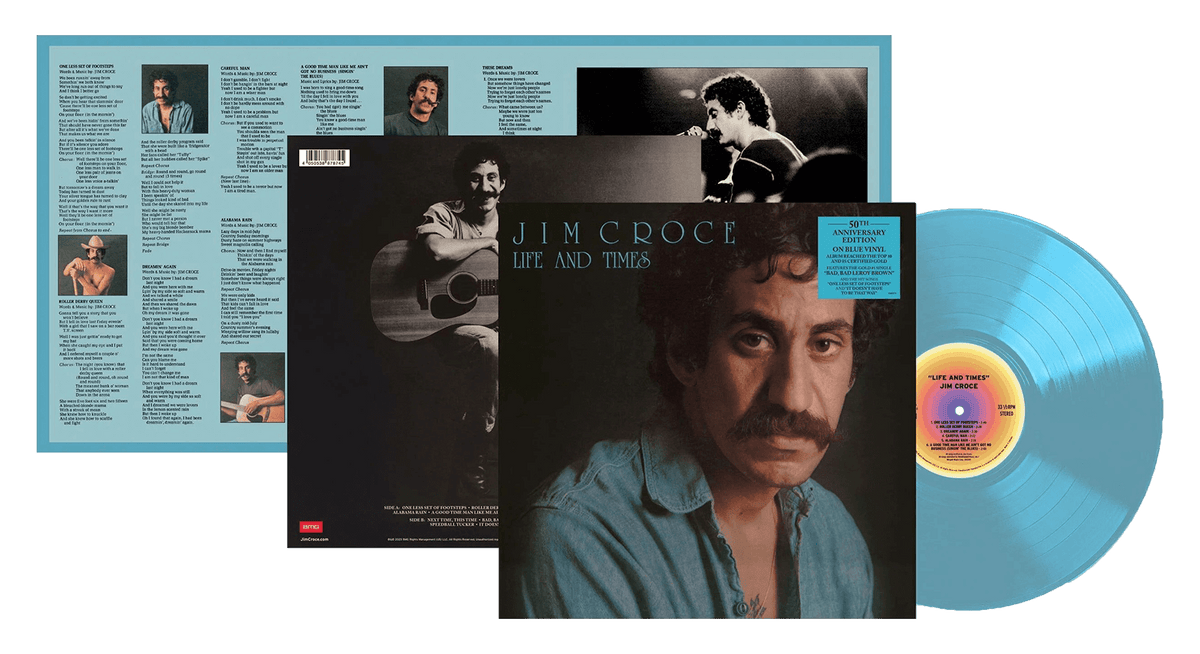Vinyl - Jim Croce : Life &amp; Times (50th Anniversary 180g Blue Vinyl] - The Record Hub