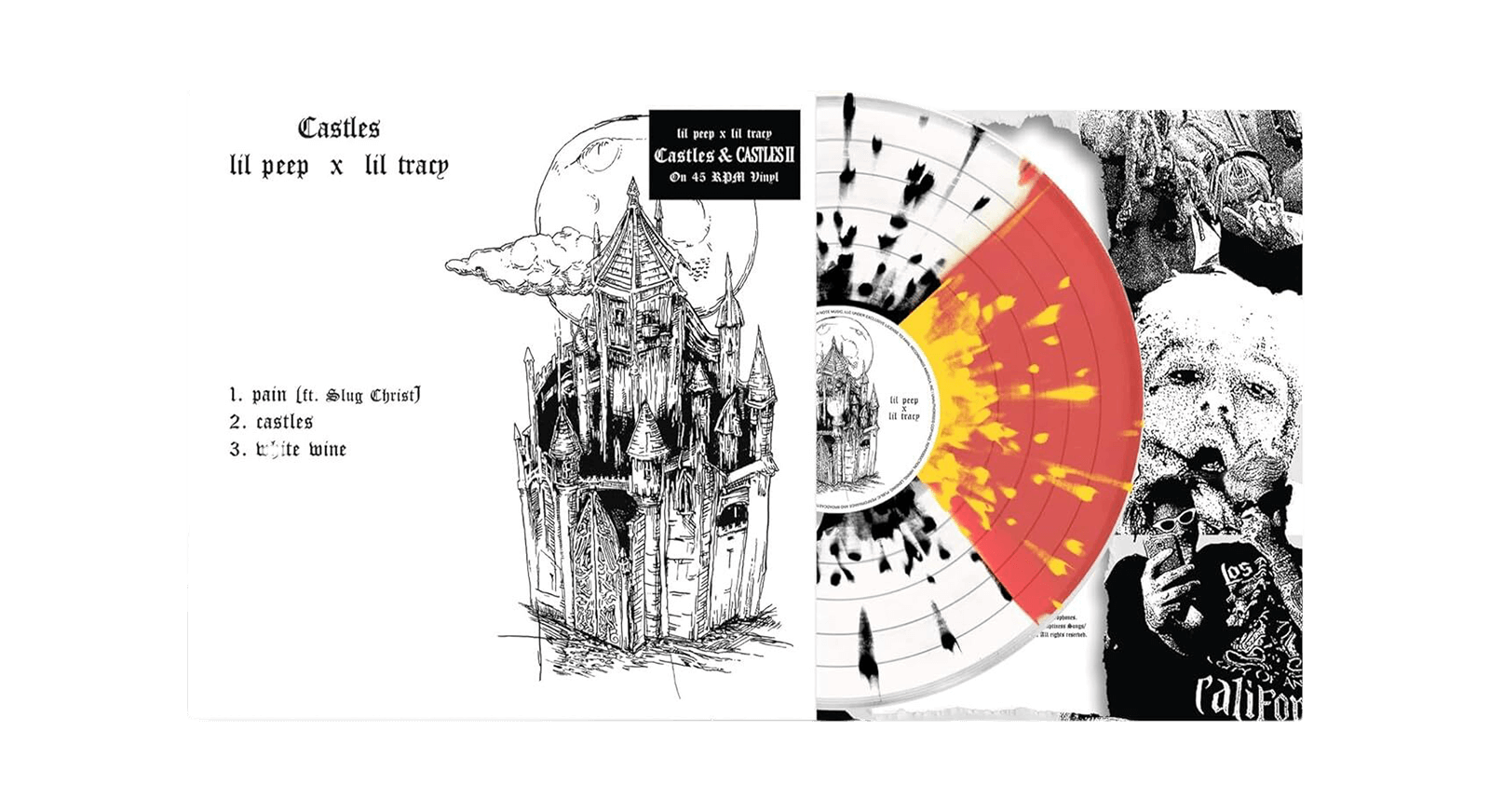 Vinyl - Lil Peep : CASTLES I & II (Butterfly Effect Vinyl - White & Black Splatter / Red & Yellow Splatter) - The Record Hub