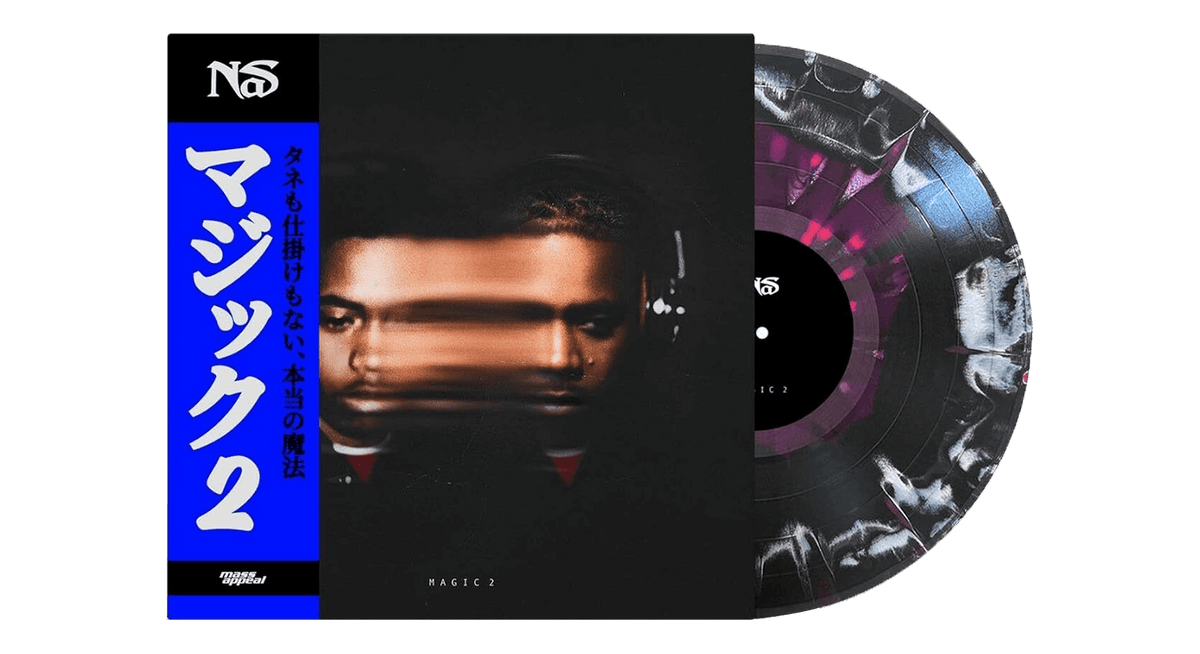 Vinyl - Nas : Magic 2 (Color Splatter Effect: Neon Violet / Black / White / Magenta Vinyl) - The Record Hub