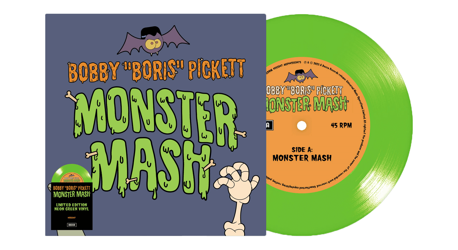 Vinyl - Bobby Boris Pickett : Monster Mash (7" Neon Green Vinyl) - The Record Hub
