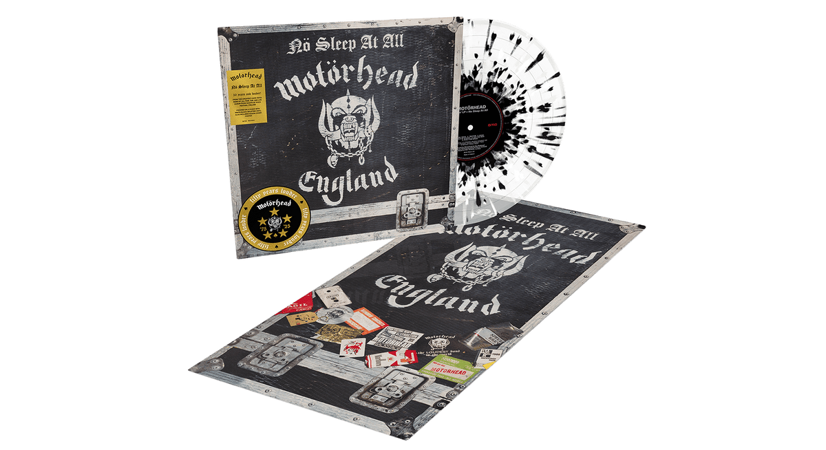 Vinyl - [Pre-Order [29/08] Motörhead : No Sleep At All (50th Anniversary Edition) (Clear with black/white Splatter Vinyl) - The Record Hub