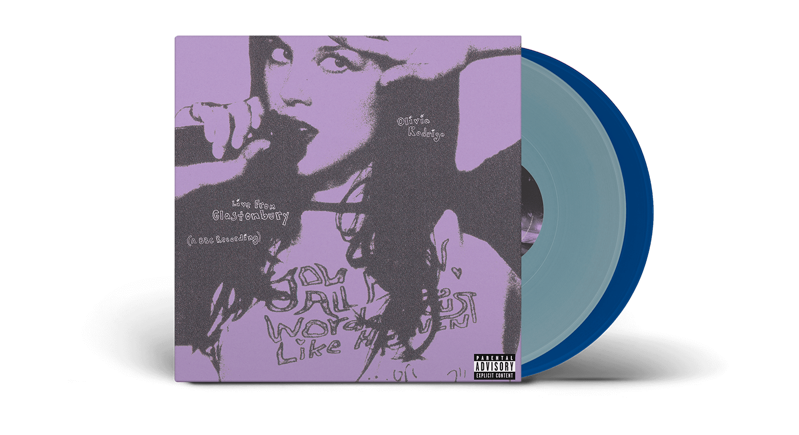 Vinyl - [Pre-Order [05/12] Olivia Rodrigo : Live from Glastonbury (a BBC Recording) (Light Blue & Cobalt Vinyl) - The Record Hub