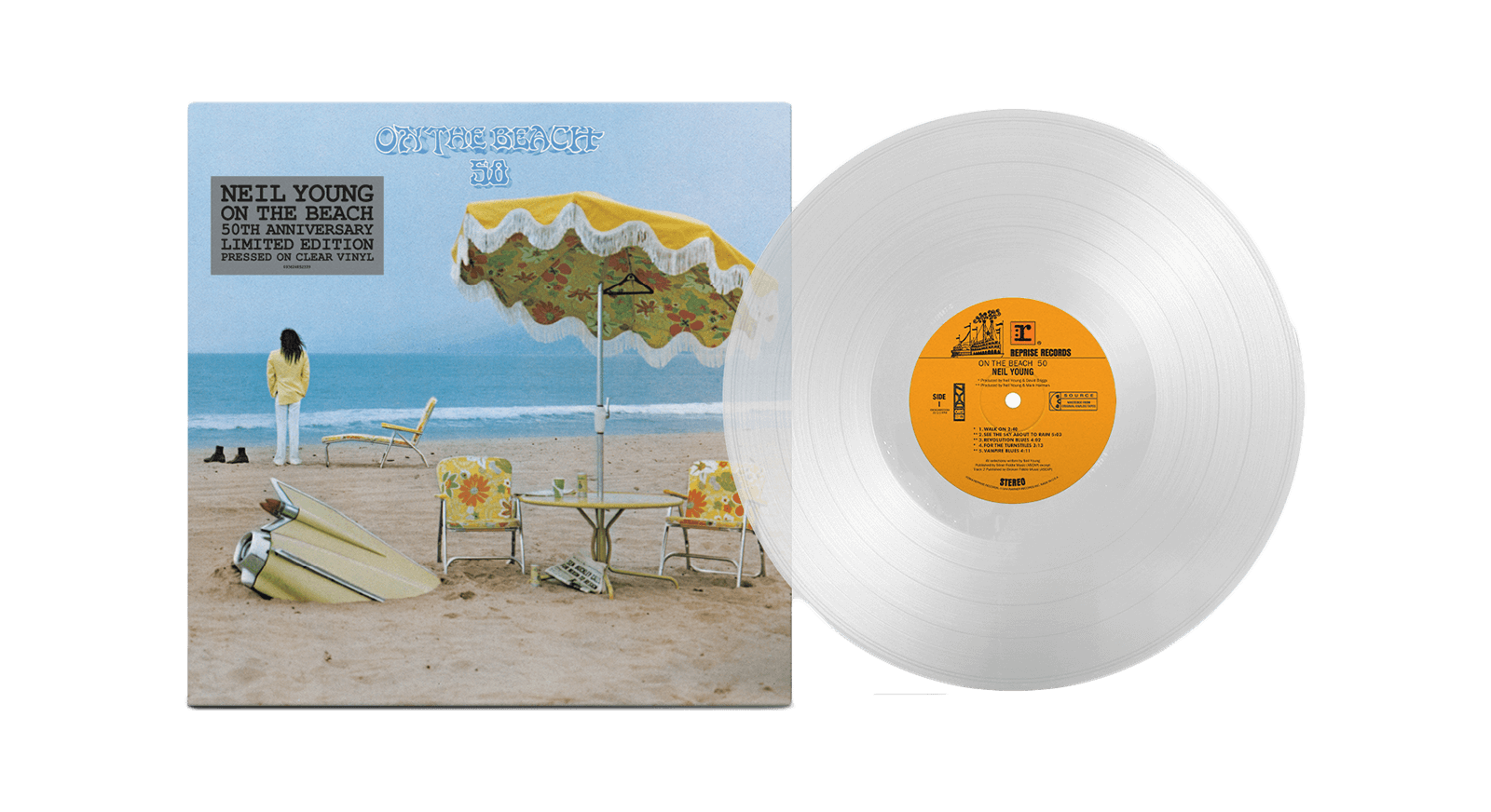 Vinyl - Neil Young : On the Beach (50th Anniversary Edition) [Limited Clear Vinyl] - The Record Hub