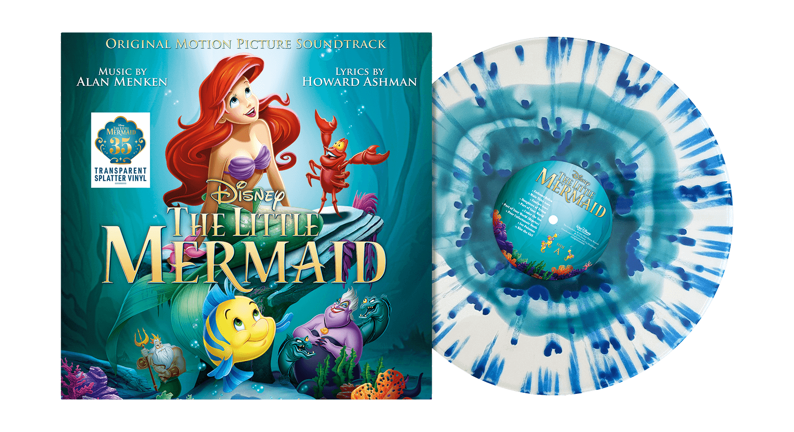 Vinyl - Various Artists : The Little Mermaid (35th Anniversary Edition) (Transparent Splatter Vinyl) - The Record Hub