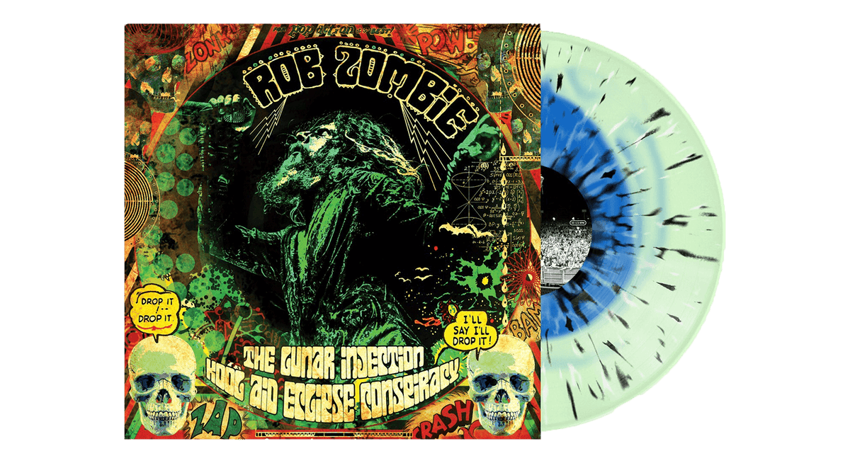 Vinyl - Rob Zombie : The Lunar Injection Kool Aid Eclipse Conspiracy (Blue In Bottle Green with Black and Bone Splatter LP) - The Record Hub