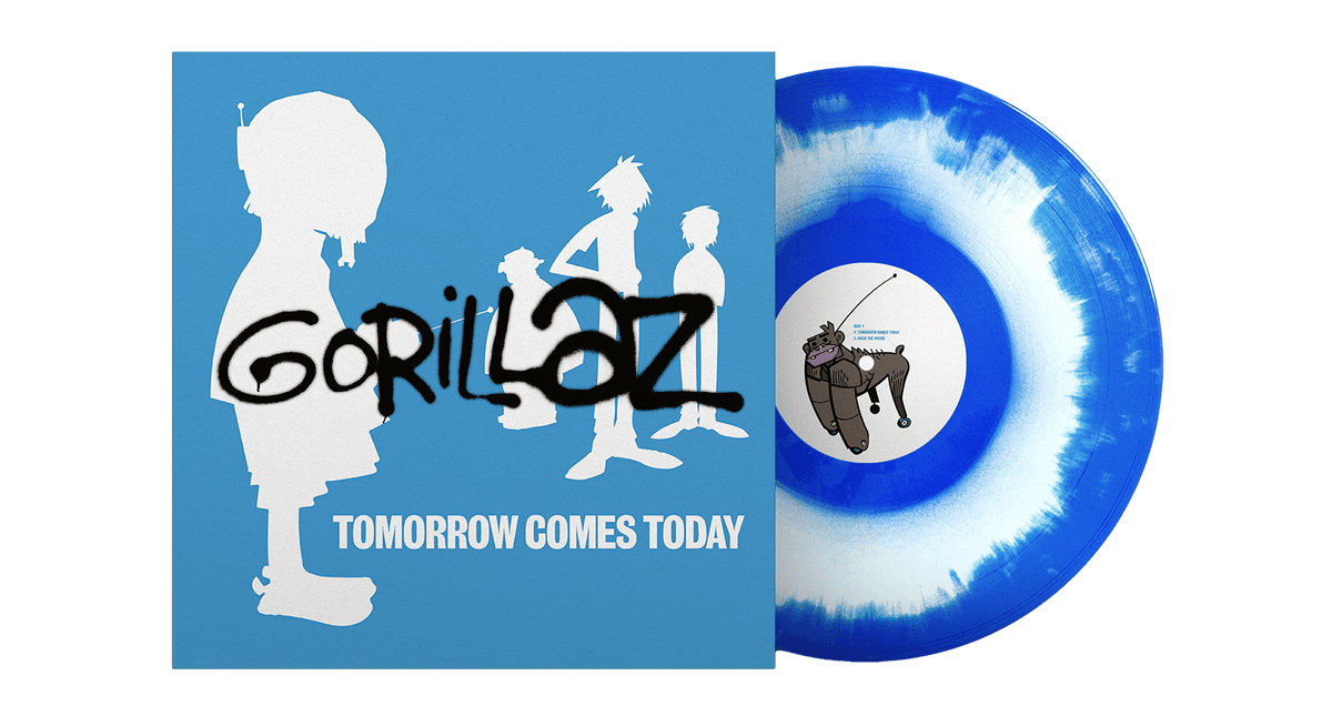 Vinyl - [Pre-Order [20/06] Gorillaz : Tomorrow Comes Today (White &amp; Blue 12” Vinyl 4 Track EP) - The Record Hub