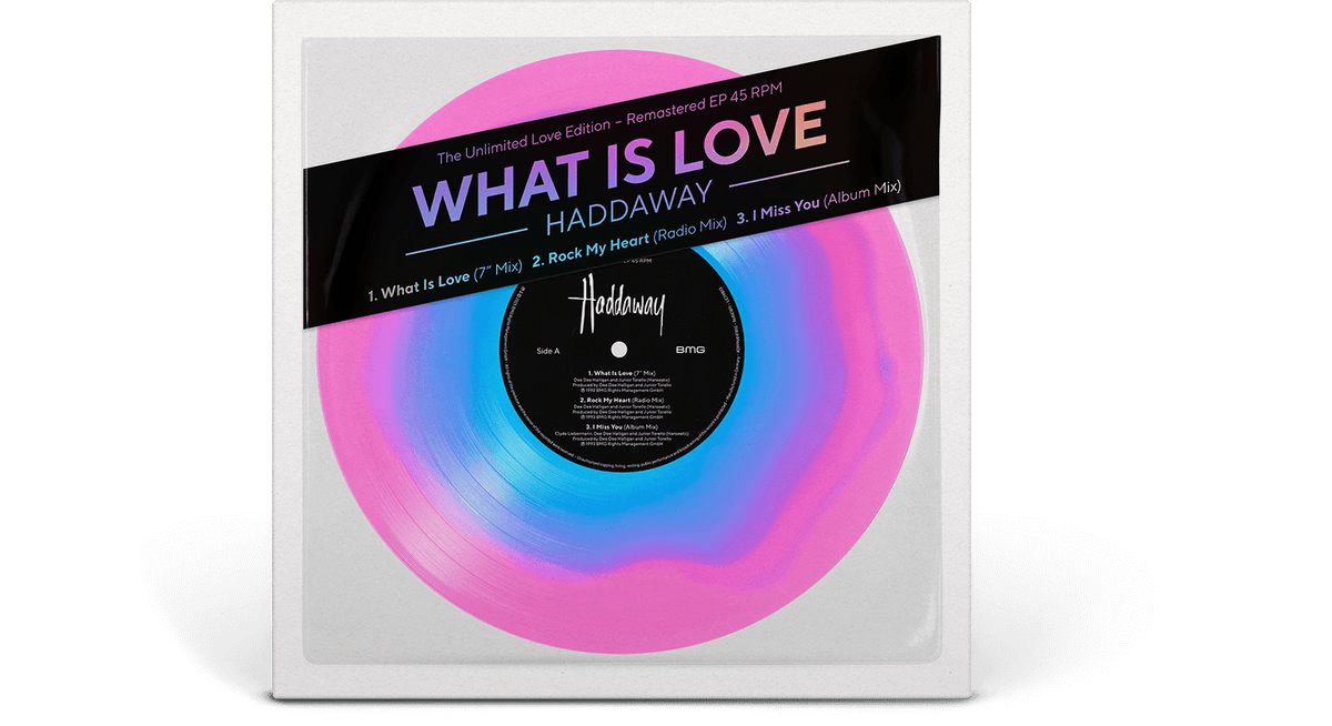 Vinyl - [Pre-Order [13/06] Haddaway : What Is Love - EP (10&quot;) (Pink &amp; Blue Vinyl) - The Record Hub
