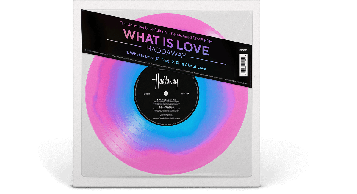 Vinyl - [Pre-Order [13/06] Haddaway : What Is Love - EP (10&quot;) (Pink &amp; Blue Vinyl) - The Record Hub