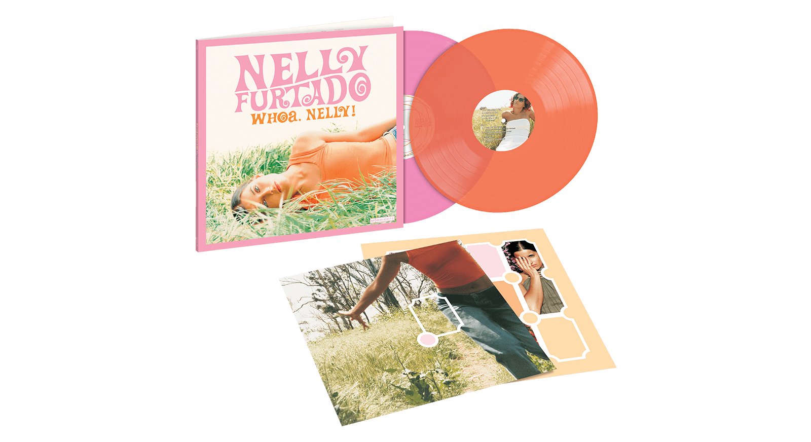 Vinyl - Nelly Furtado : Whoa, Nelly! (Cotton Candy Pink/ Orange Peel w Alt Cover) (Exclusive to The Record Hub.com) - The Record Hub