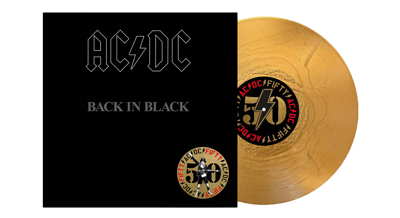Vinyl - AC/DC : Back in Black - 50th Anniversary (Gold Vinyl) - The Record Hub