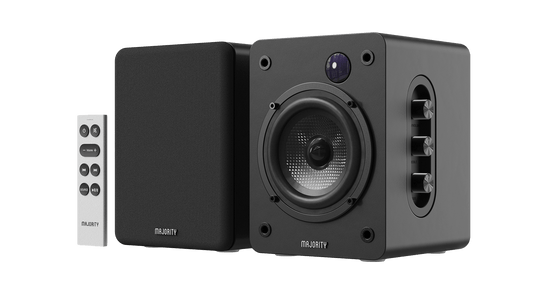 Majority : Majority D50X Black Bluetooth Bookshelf Speakers