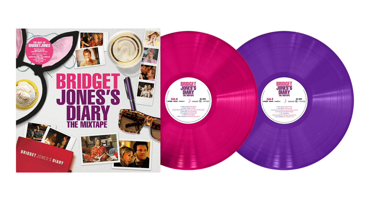 Vinyl - Various Artists : Bridget Jones’s Diary – The Mixtape (Fuschia Pink &amp; Purple Vinyl) - The Record Hub