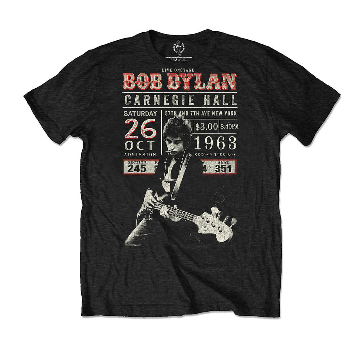 Vinyl - Bob Dylan : Carnegie Hall &#39;63 - T-Shirt - The Record Hub
