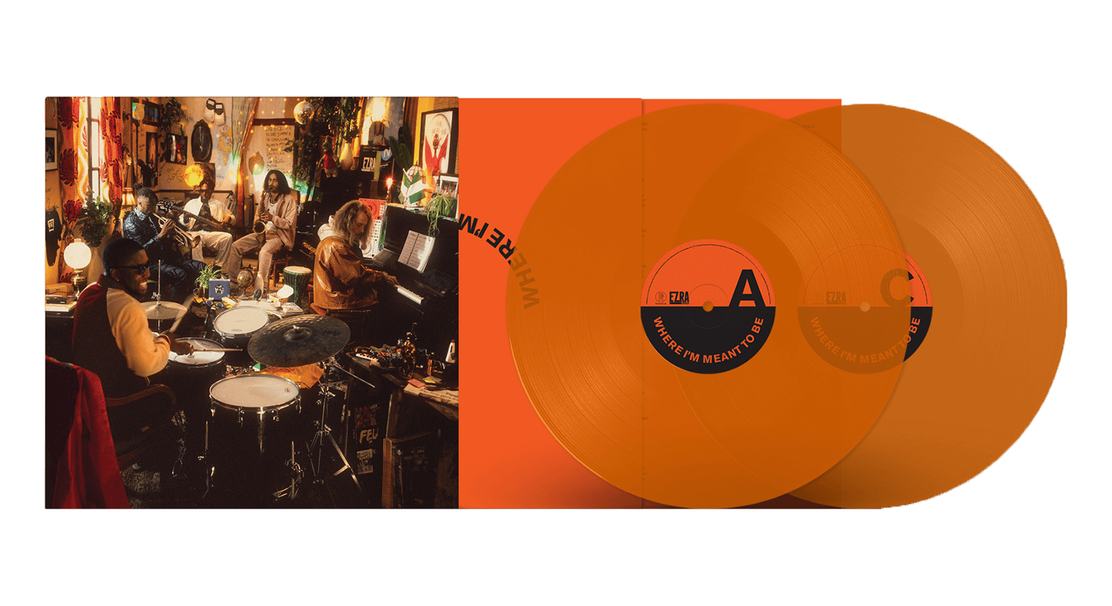 Vinyl - Ezra Collective : Where I'm Meant To Be (Orange Vinyl) - The Record Hub