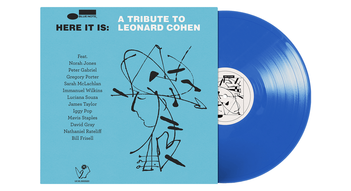 Vinyl - Various Artists : Here It Is: A Tribute to Leonard Cohen (Blue Colour Vinyl) - The Record Hub