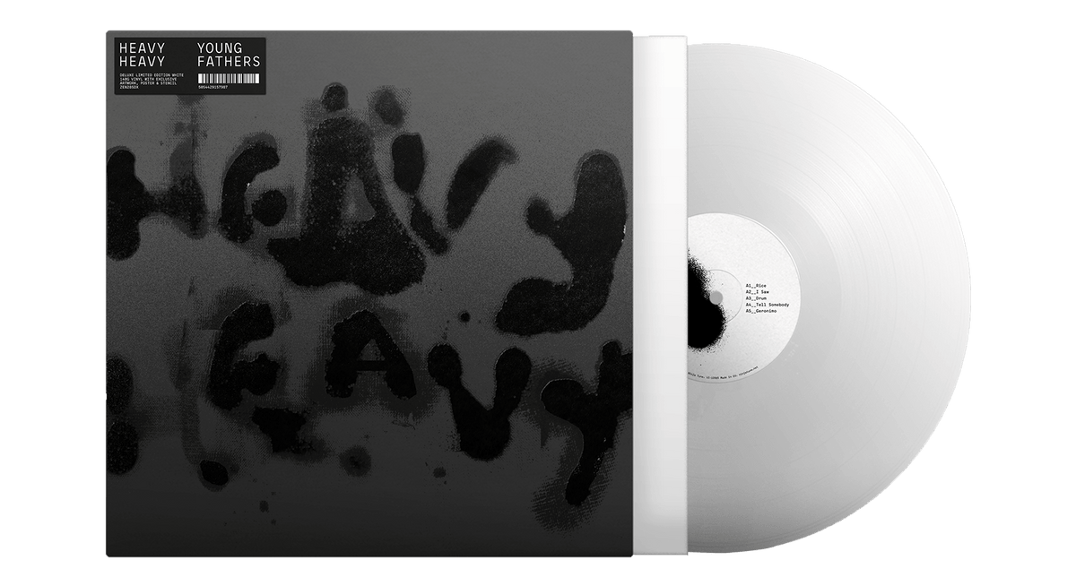 Vinyl - Young Fathers : Heavy Heavy (Deluxe White vinyl w/ Handmade Sleeve) (Black cover) - The Record Hub