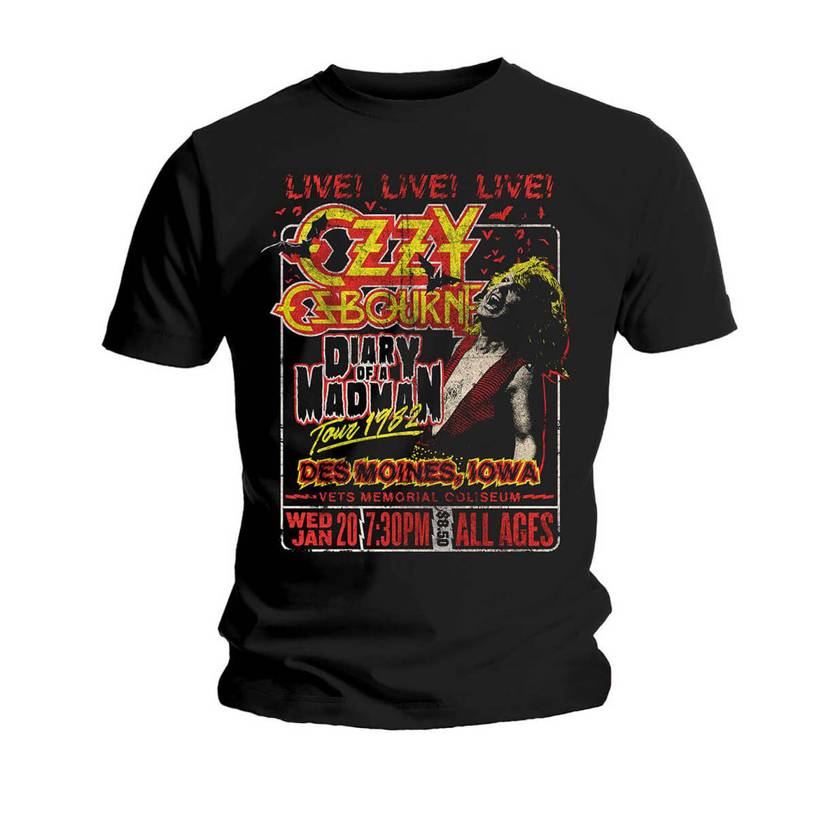 Vinyl - Ozzy Osbourne : Diary Of A Madman Tour - T-Shirt - The Record Hub