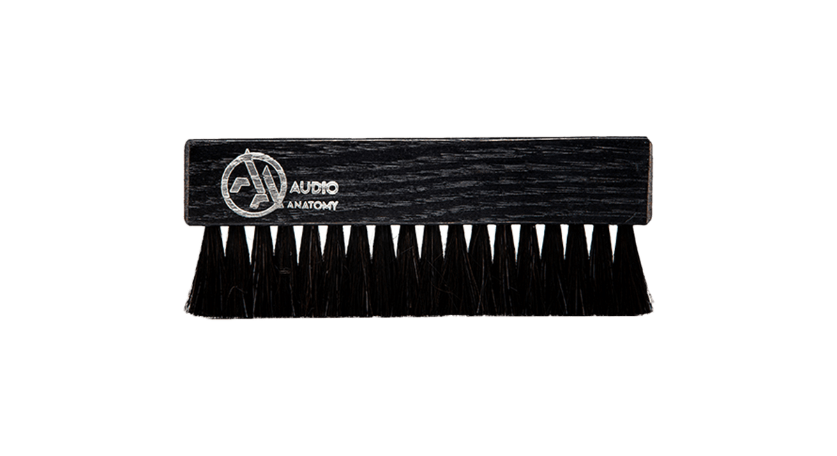 Vinyl - Audio Anatomy : Oak Wood &amp; Goat Hair Vinyl Brush (Black) - The Record Hub