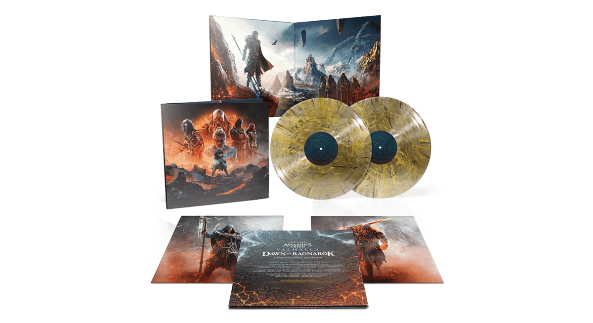 Vinyl - Stephanie Economou &amp; Einar Selvik : Assassin&#39;s Creed Valhalla - Dawn Of Ragnarok (Gold &amp; Yellow Splatter Vinyl) - The Record Hub