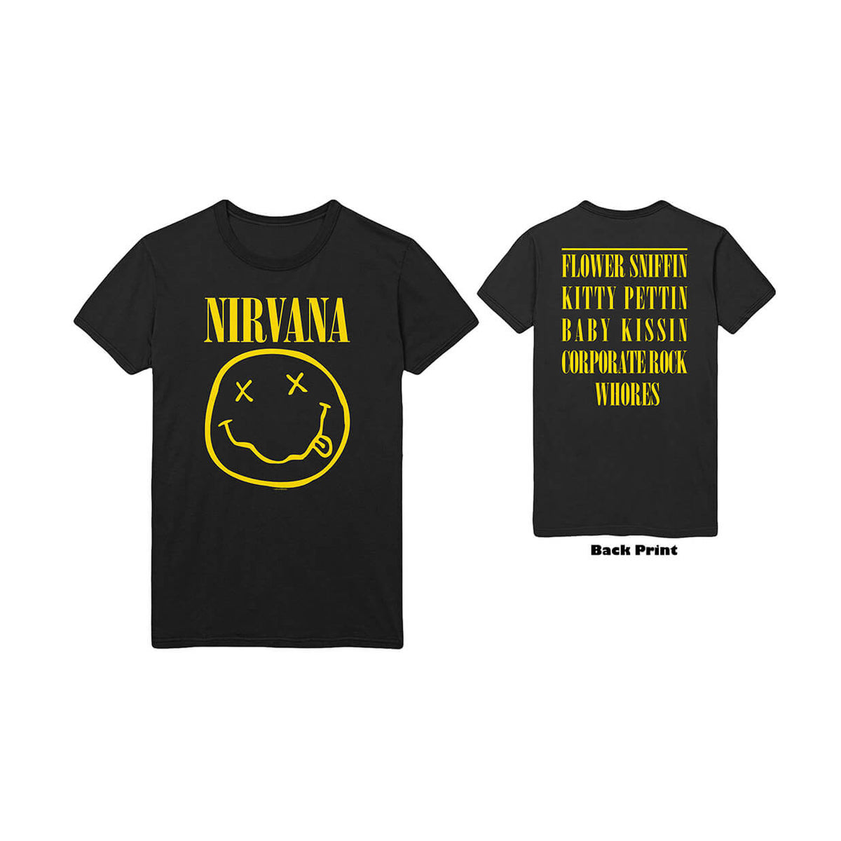 Vinyl - Nirvana : Yellow Smiley Flower Sniffin&#39; - T-Shirt - The Record Hub