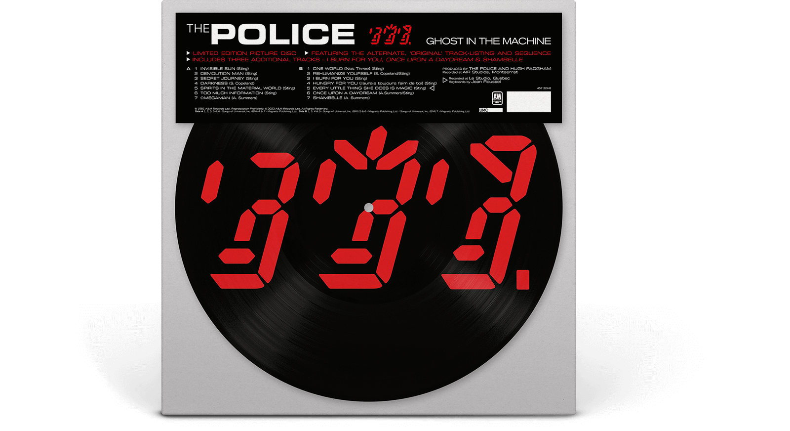 Vinyl - The Police : Ghost In The Machine (Picture Disc) (alternate track-listing) - The Record Hub